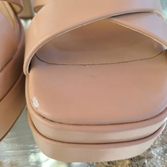 DREAM PAIRS Square Toe Platform Chunky Heel Sandals 8.5 Graduation Wedding Dance - Picture 7 of 10